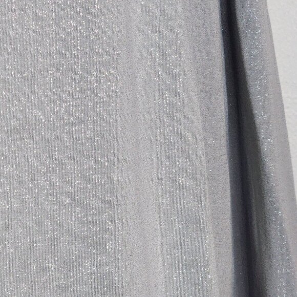 Chico's Gray Silver Sparkle Scoop Neck LS Pull Over Rayon Blouse Chico 3 US XL - Picture 6 of 16